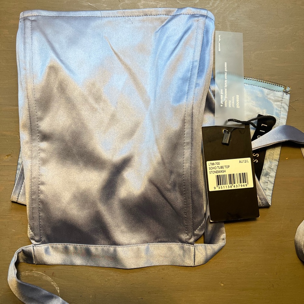 LIONESS Soho Tubetop in Stone Wash